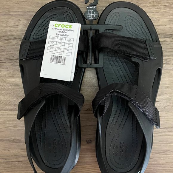Crocs Swiftwater Expedition Sandals Black 206526-060 Mens Sz 7